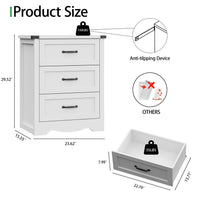 Anymaple Marlow Collection White 3-drawer compact dresser product size dimensions, 24 inch bedroom chest of drawers