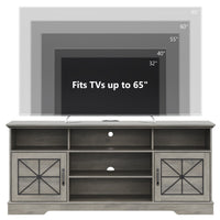 Anymaple Gray farmhouse TV stand with LED, farmhouse entertainment center for 55 60 and 65 inch TVs