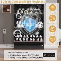 Anymaple Crestline Black deodorizing 3-door shoe cabinet, dimensions view for slim narrow shoe cabinet placement