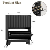 HLG136 Linea Anymaple black narrow shoe cabinet dimensions, 31.5 inch wide and 9.45 inch deep entryway storage