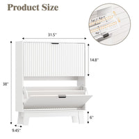 HLG136 Linea Anymaple white narrow shoe cabinet dimensions, 31.5 inch wide and 9.45 inch deep entryway storage