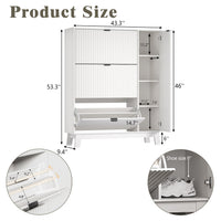 HLG138 Linea Shoe Cabinet with 3 Flip Drawers ＆ Side Cabinet