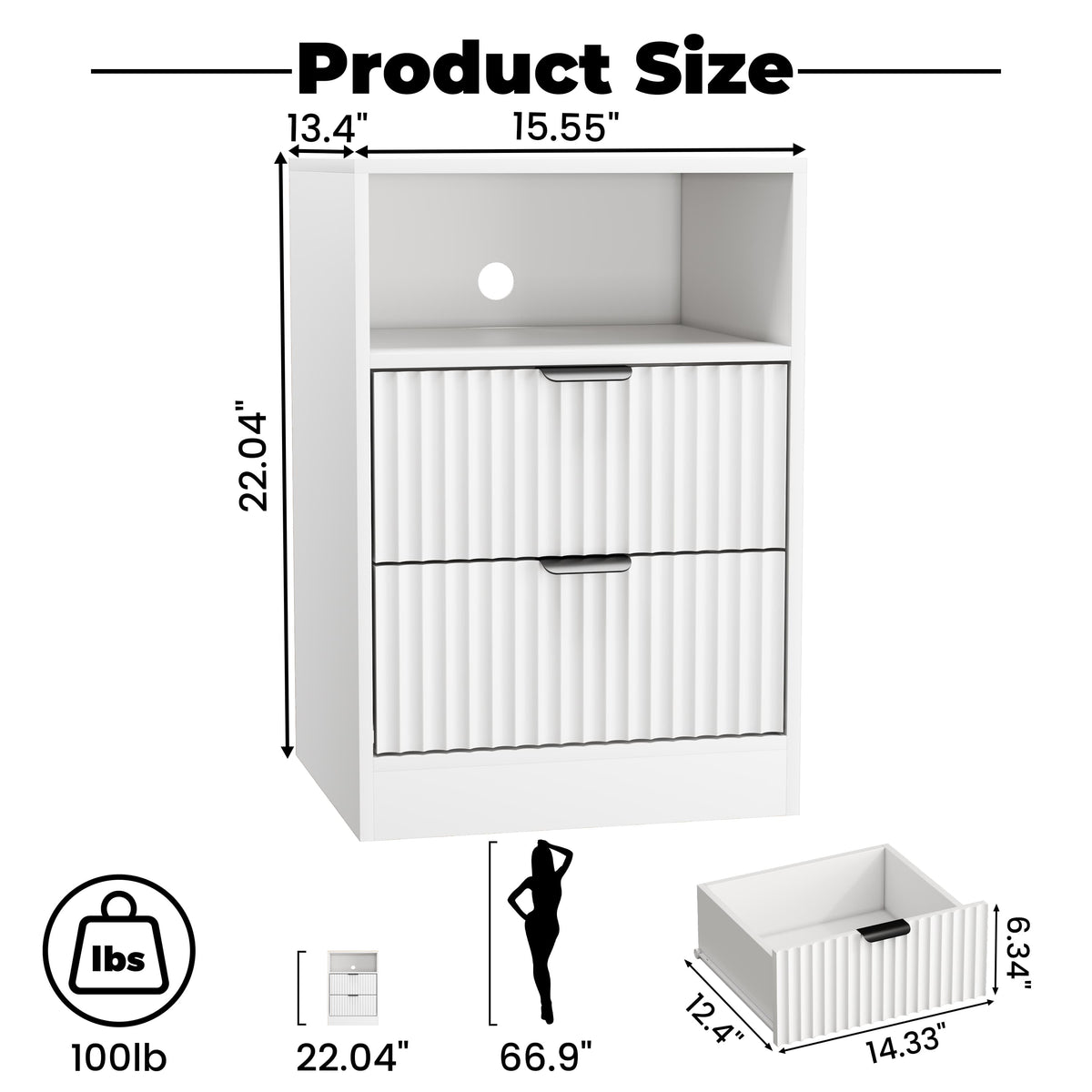 Linear LED Nightstand Set of 2