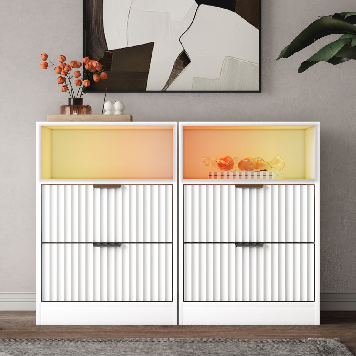 Linear LED Nightstand Set of 2