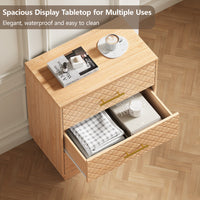 Spacious waterproof tabletop and deep drawer storage of the oak wood 3-drawer dresser