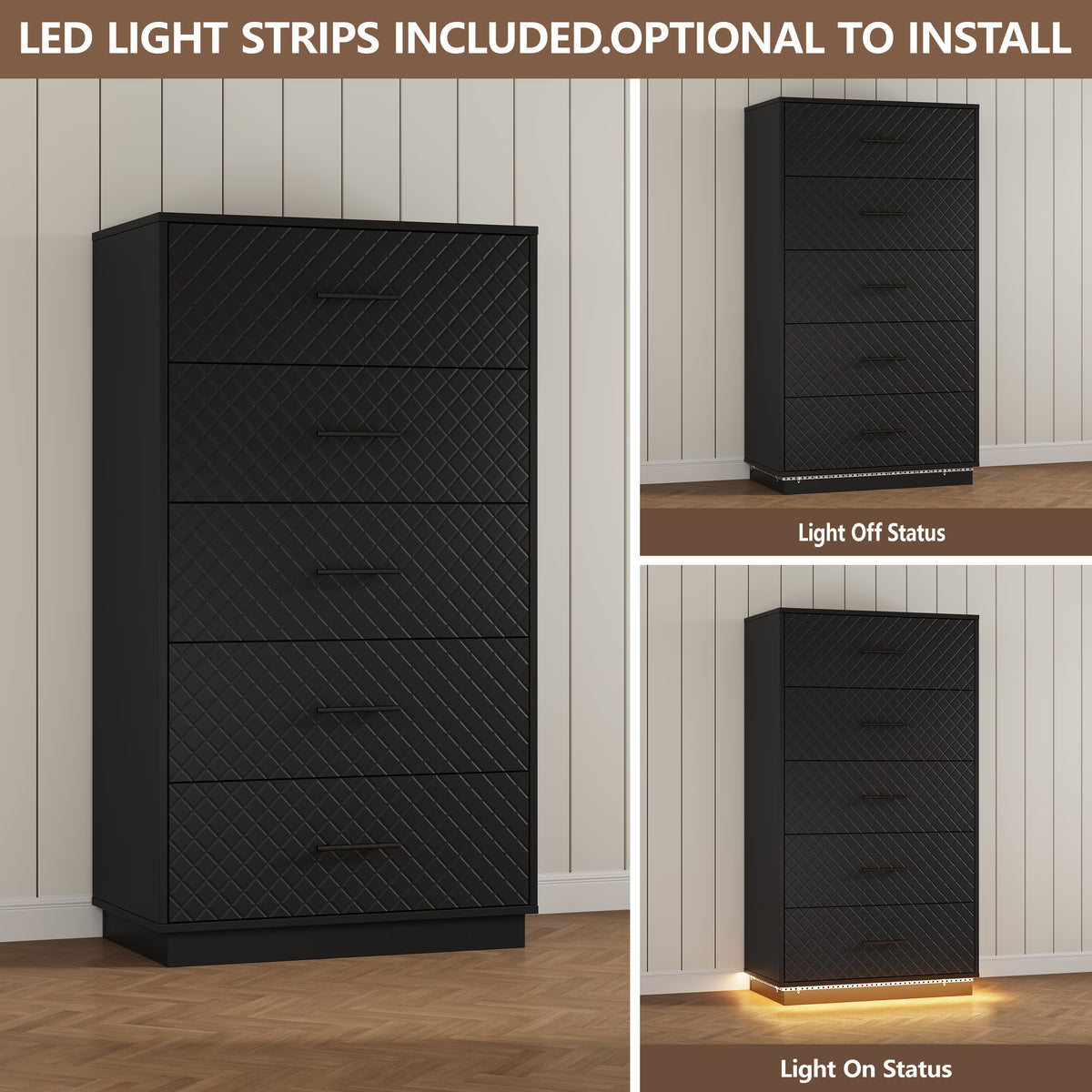 Prisma Tall 5-Drawer Dresser for Bedroom