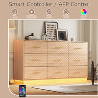 Smart controller and app control for the oak wood dresser LED lights, with music and timing modes