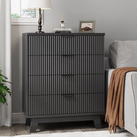 Linear Fluted 4-Drawer Nightstand