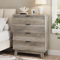 Linear Fluted 4-Drawer Nightstand