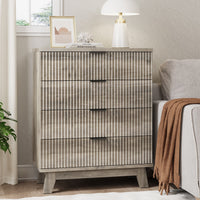 Linear Fluted 4-Drawer Nightstand