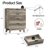 Linear Fluted 4-Drawer Nightstand