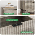 Anymaple Linea Fluted 4-Drawer Nightstand Gray Oak bedroom nightstand, product detail view 19