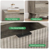 Linear Fluted 4-Drawer Nightstand