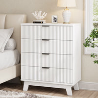 Linear Fluted 4-Drawer Nightstand