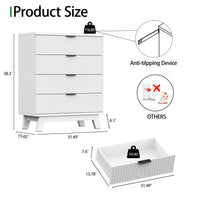 Linear Fluted 4-Drawer Nightstand