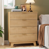 Linear Fluted 4-Drawer Nightstand
