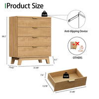 Linear Fluted 4-Drawer Nightstand