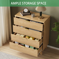 Linear Fluted 4-Drawer Nightstand