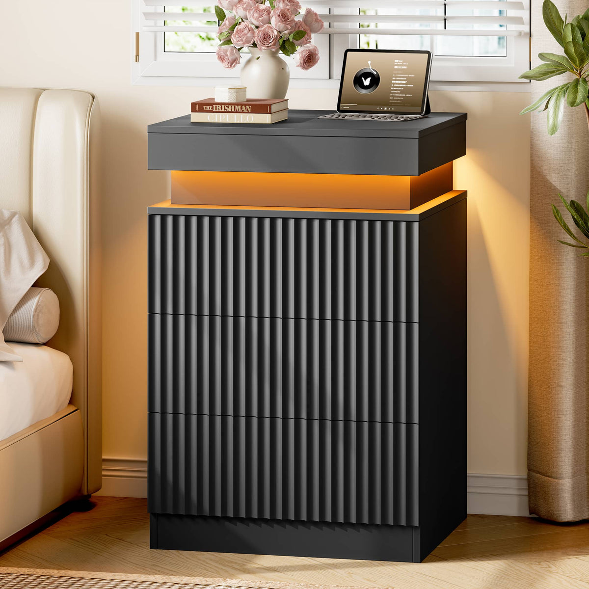 Linear LED Nightstand