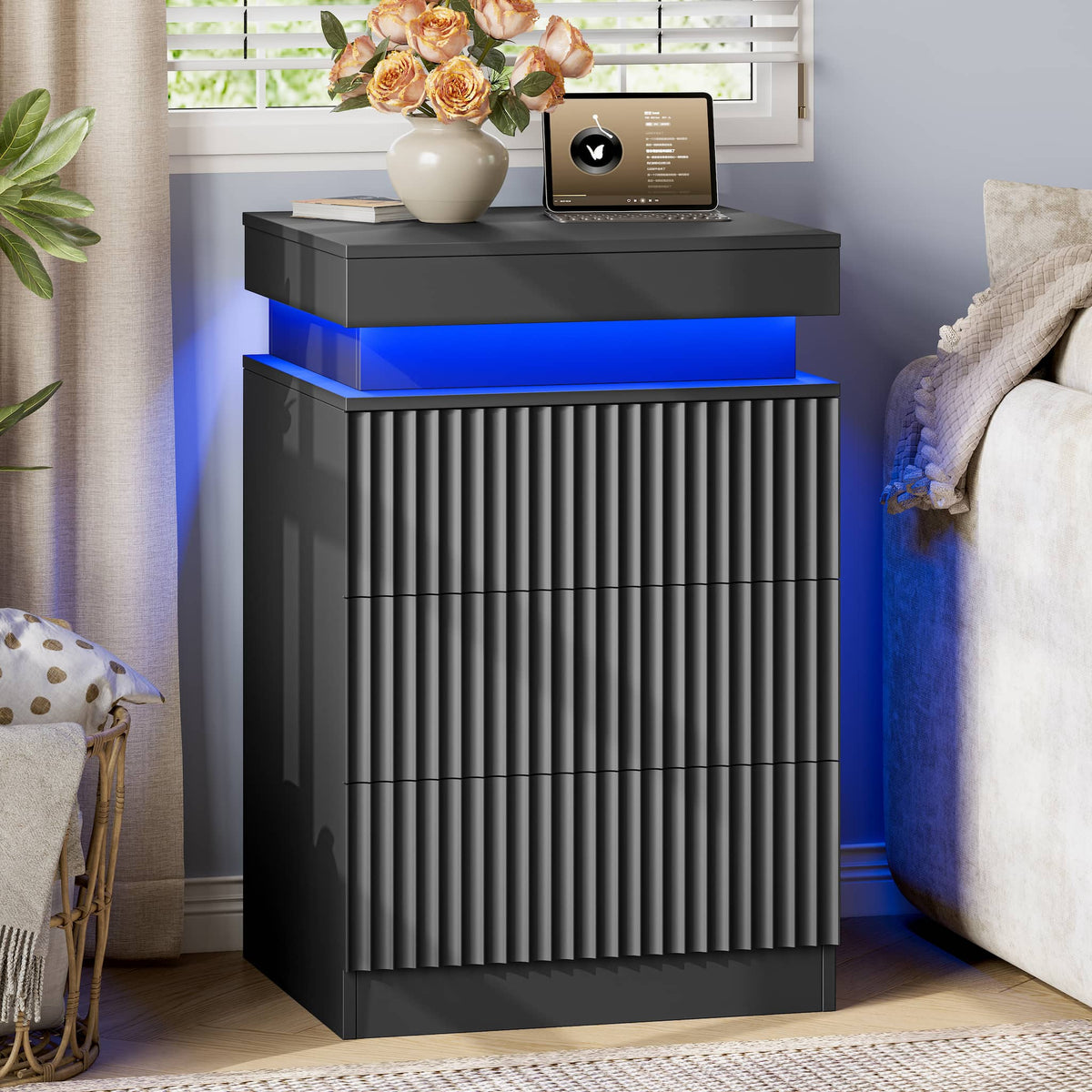 Linear LED Nightstand