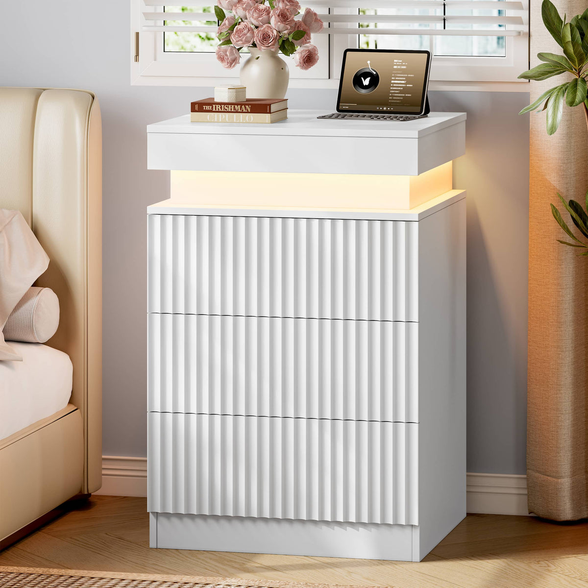 Linear LED Nightstand