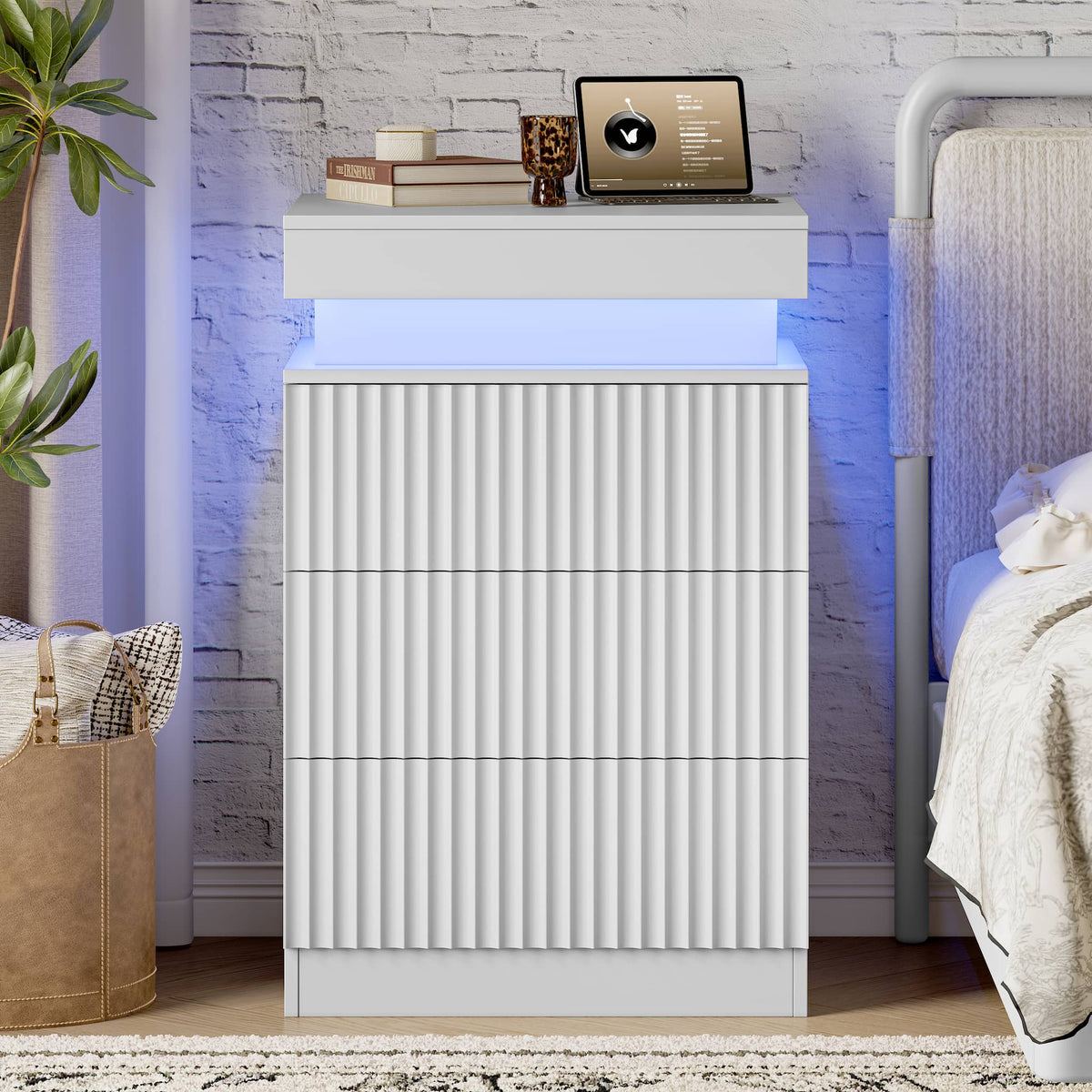 Linear LED Nightstand