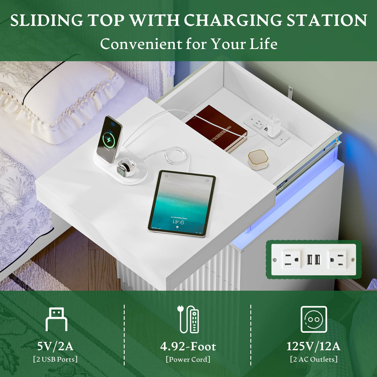 Linear LED Nightstand