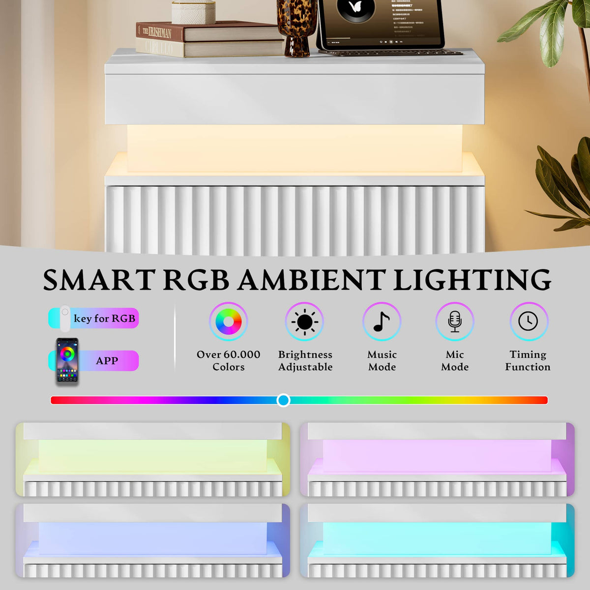 Linear LED Nightstand