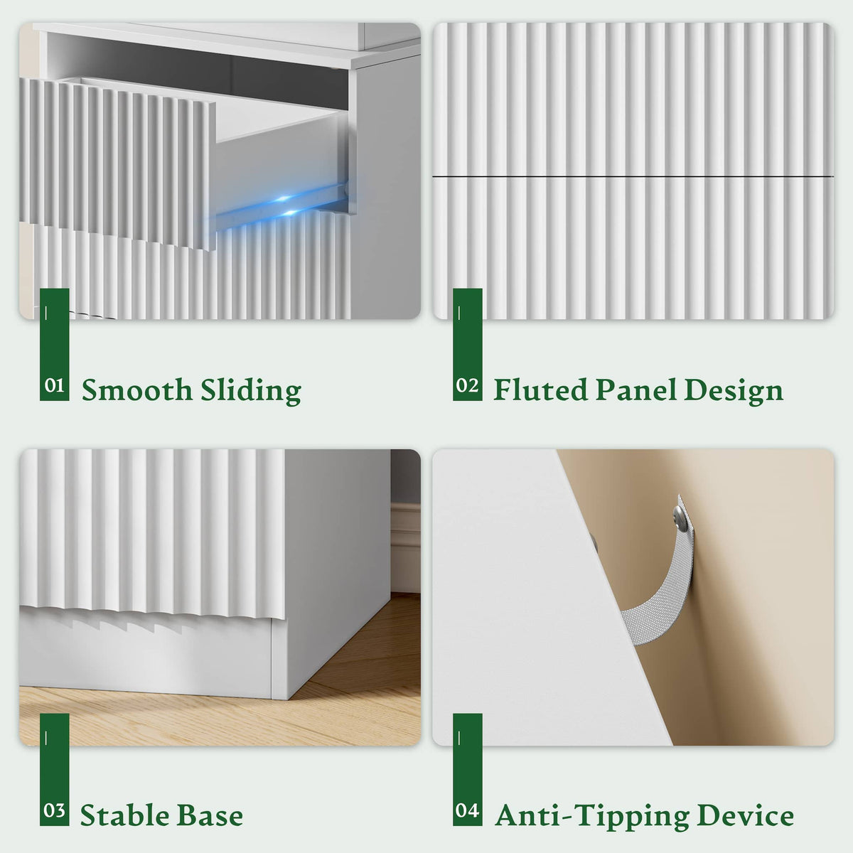 Linear LED Nightstand