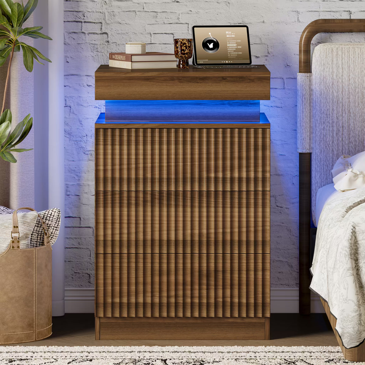 Linear LED Nightstand