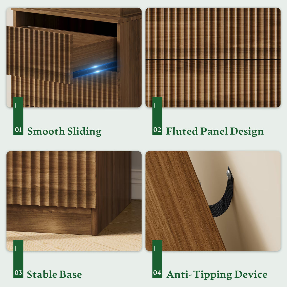Linear LED Nightstand