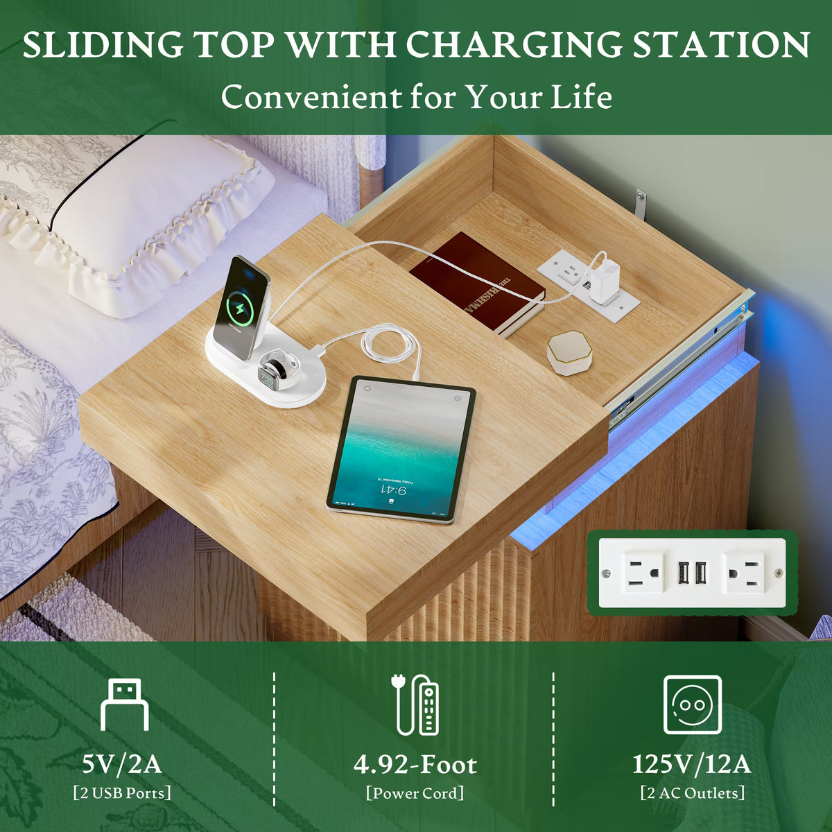 Linear LED Nightstand
