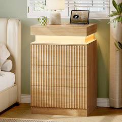 Anymaple Linear LED Nightstand bedroom nightstand, front product view