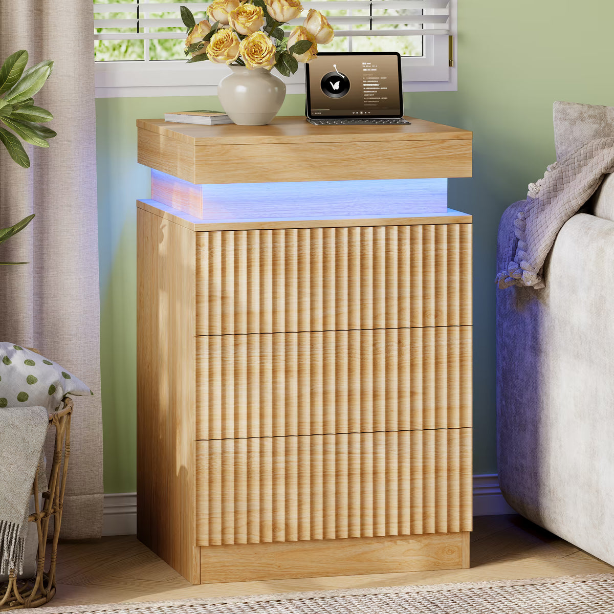 Linear LED Nightstand