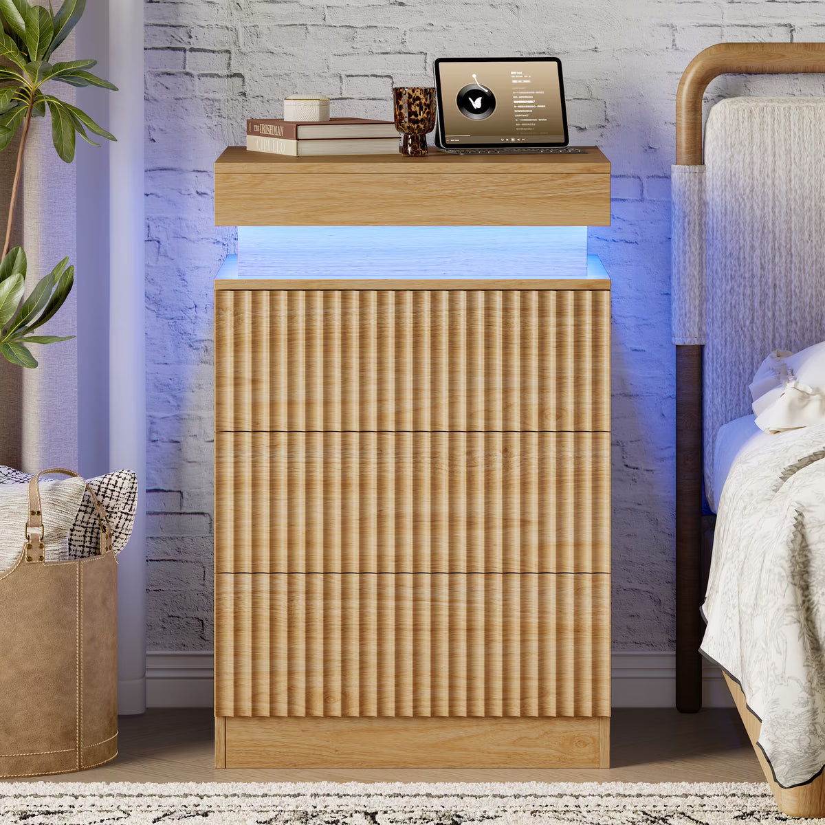 Linear LED Nightstand