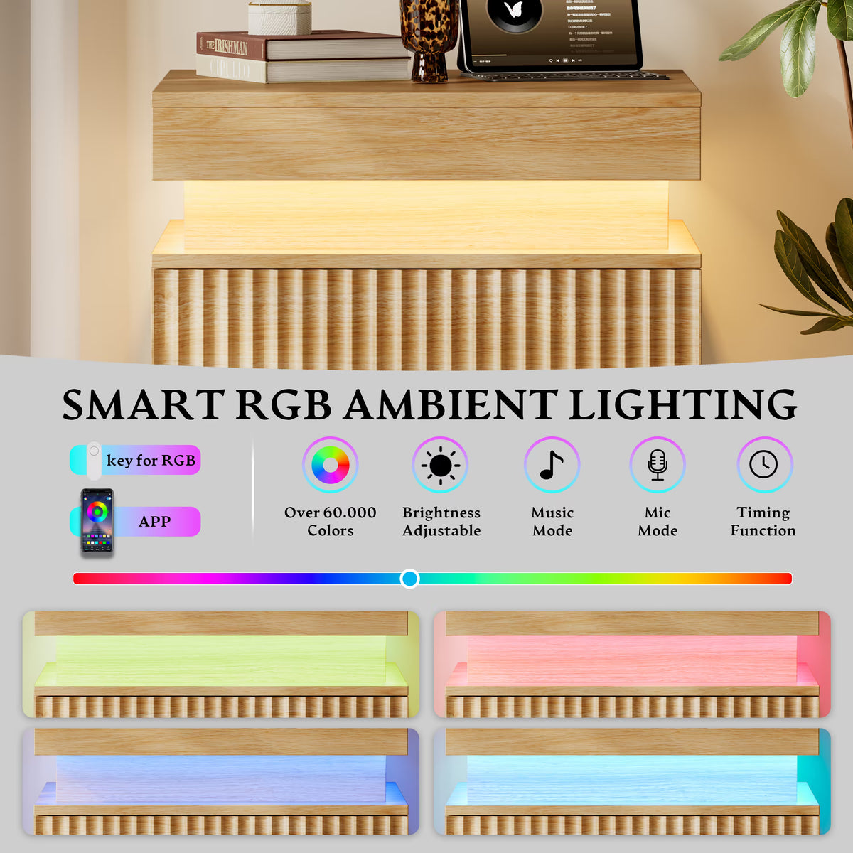 Linear LED Nightstand