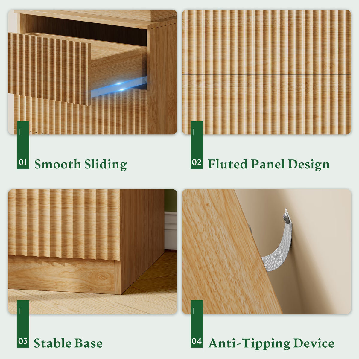 Linear LED Nightstand