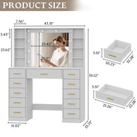 HLG166 Vanity Desk With HD Lighted Mirror and Lights