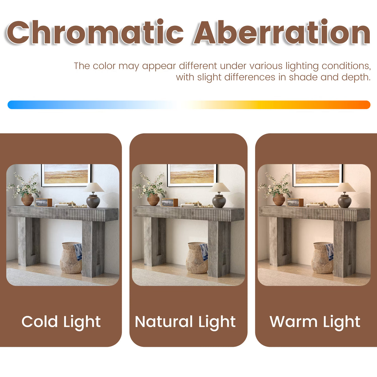 Anymaple HLG193 Gray 63 inch fluted console table, color comparison chart for modern console table finishes