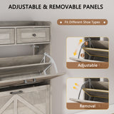 Anymaple Newport Gray 2-door shoe cabinet, large capacity shoe organizer cabinet for family footwear