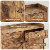 Anymaple Newport Brown 2-door shoe cabinet, narrow shoe cabinet styled for hallway foyer or apartment entryway