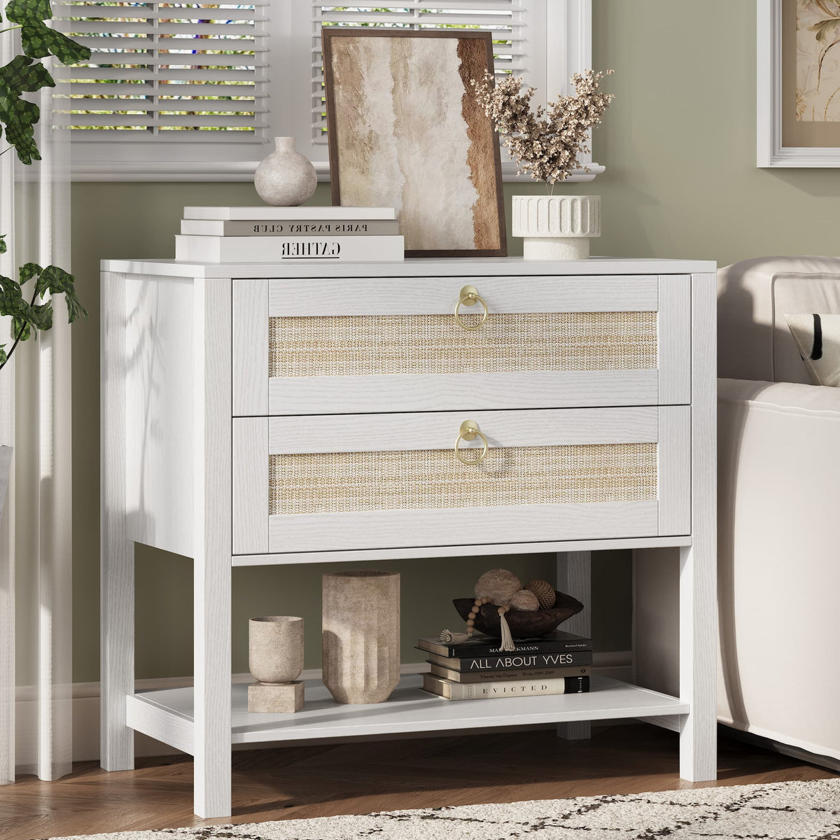Rattan Nightstand Set of 2