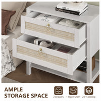 Rattan Nightstand Set of 2
