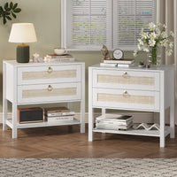 Rattan Nightstand Set of 2