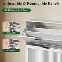 Linea Shoe Storage Cabinet with 2 Flip Drawers