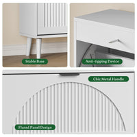 Linea Shoe Storage Cabinet with 2 Flip Drawers