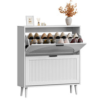 Linea Shoe Storage Cabinet with 2 Flip Drawers