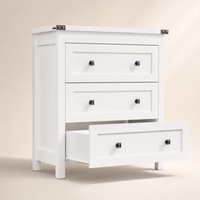 Sierra White 3-Drawer Dresser | Modern Farmhouse Accent Chest-White - main product image