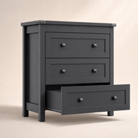 Sierra White 3-Drawer Dresser | Modern Farmhouse Accent Chest-White - main product image