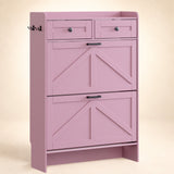 Newport 2-door shoe cabinet, closed front view, Pink